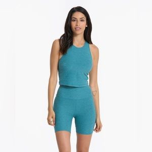 LOT Vuori Elevation Plyo Tank and Shorty in Luna Heather
